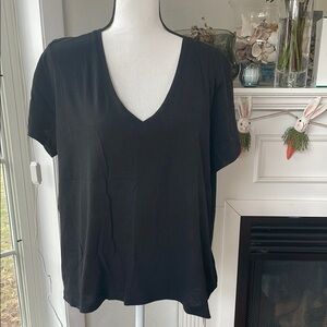 Madewell Classic V-Neck Short Sleeve Top - Black